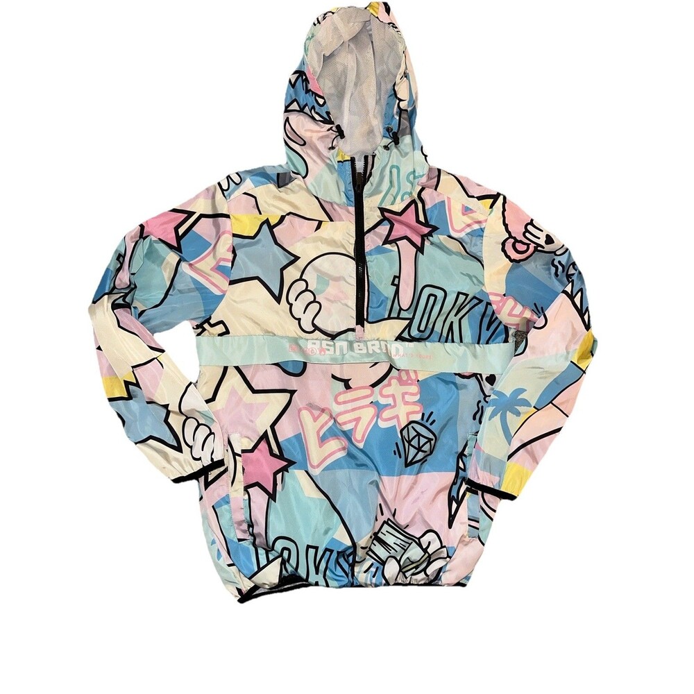 Reason- NEO Anorak Windbreaker Hoodie/Jacket SZ M NYC- Graffiti PopArt Tokyo